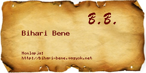 Bihari Bene névjegykártya